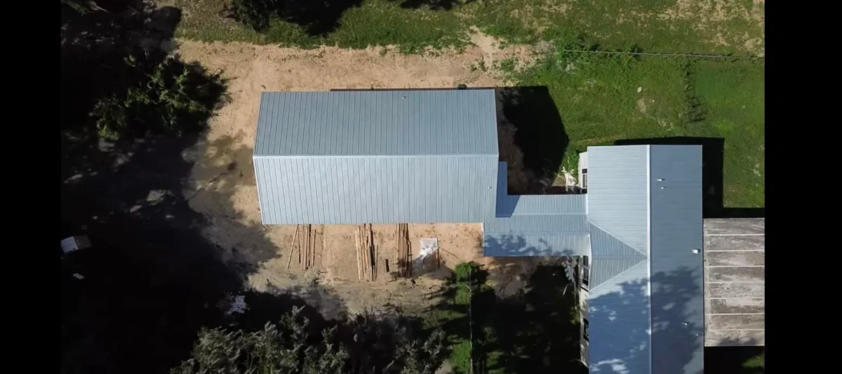 26-gauge Galvalume standing seam metal roof installed by Destination Roofing in Lecanto, Florida
