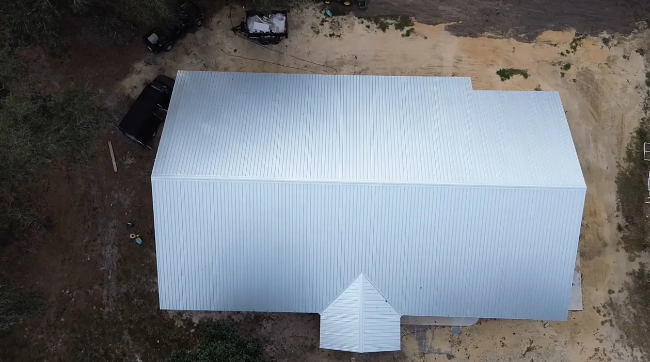 Completed white metal roof installed by Destination Roofing in Crystal River, FL